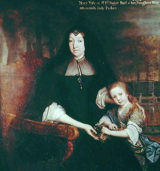 Lady Bagot and her grand-daughter Oil Painting by John Michael Wright