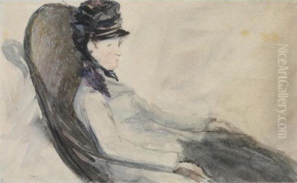 Etude Pour La Femme En Bleu Oil Painting by Edouard Manet