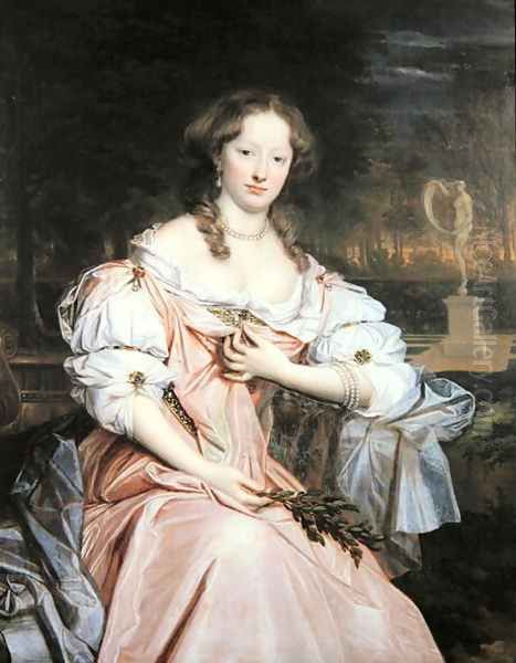 Portrait of Grace Wilbraham (1656-1744) Oil Painting by John Michael Wright