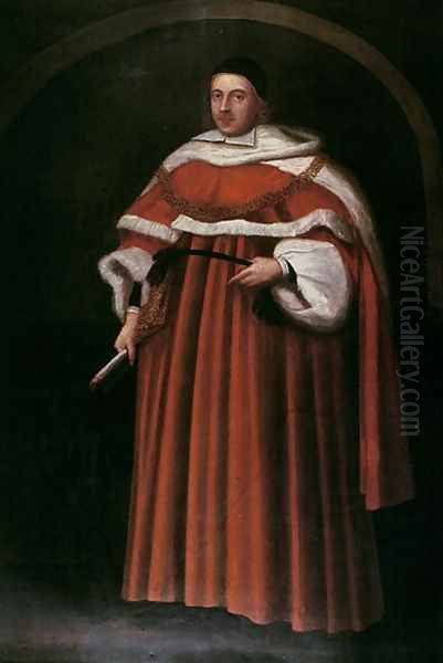 Portrait of Sir Matthew Hale Kt (1609-76) Chief Justice of the Kings Bench, 1670 Oil Painting by John Michael Wright