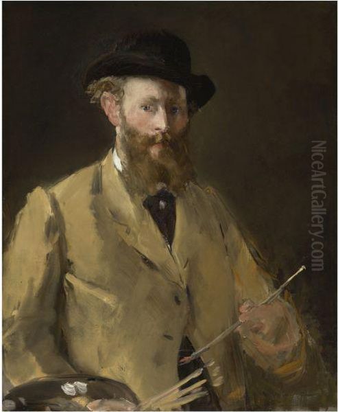 Portrait De Manet Par Lui-meme, En Buste (manet A Lapalette) Oil Painting by Edouard Manet