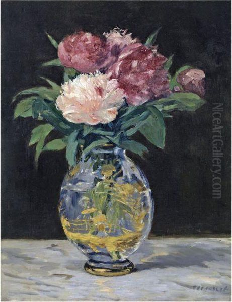 Bouquet De Pivoines Oil Painting by Edouard Manet