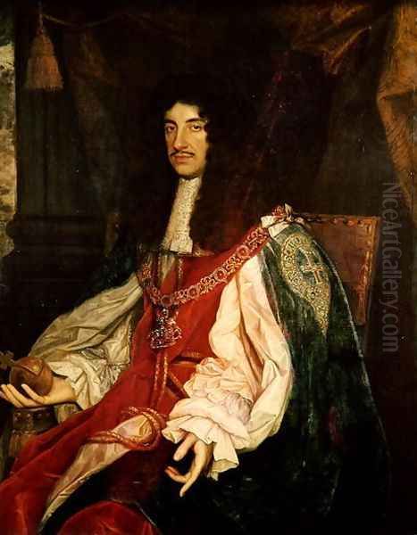 Portrait of King Charles II, c.1660-65 Oil Painting by John Michael Wright