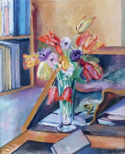 Le Vase De Tulipes Oil Painting by Henri Charles Manguin