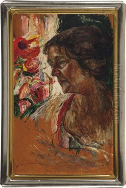 Portrait Of The Artist's Wife Oil Painting by Abraham Manievich