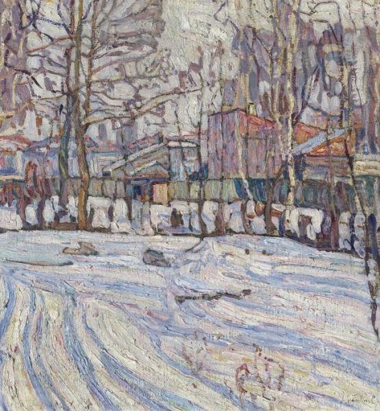 Winter Oil Painting by Abraham Manievich