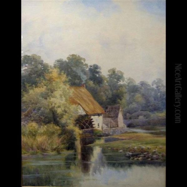 The Old Water Mill Oil Painting by Charles Macdonald Manly