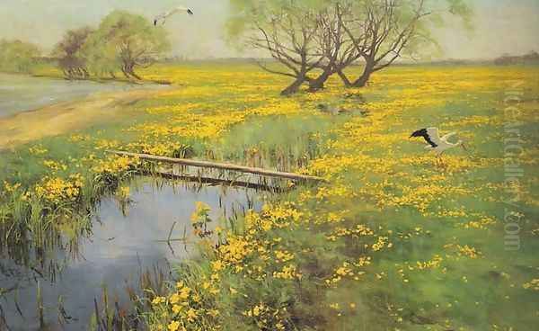 Spring Oil Painting by Henryk Weyssenhoff