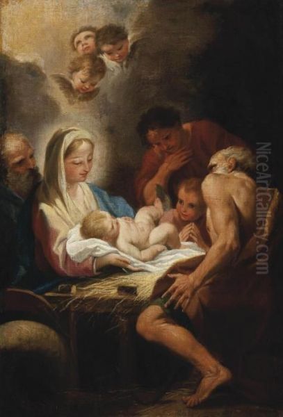 The Adoration Of The Shepherds Oil Painting by Carlo Maratta or Maratti