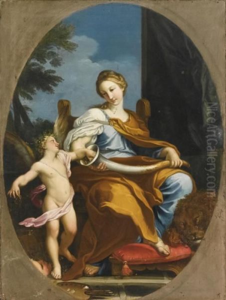 An Allegory Of Painting Oil Painting by Carlo Maratta or Maratti