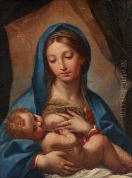 La Vierge A L'enfant Oil Painting by Carlo Maratta or Maratti