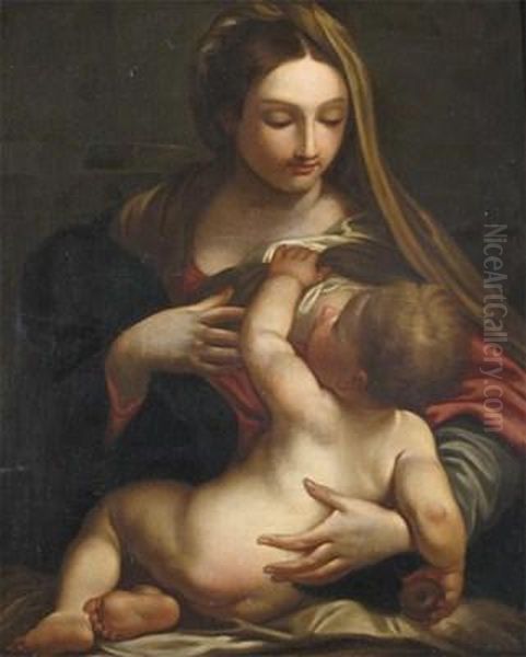 Virgin Of The Milk Oil Painting by Carlo Maratta or Maratti