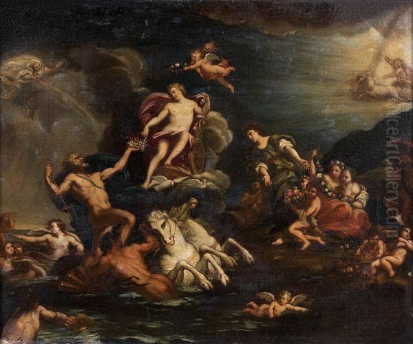 Neptune Et Amphitrite Oil Painting by Carlo Maratta or Maratti