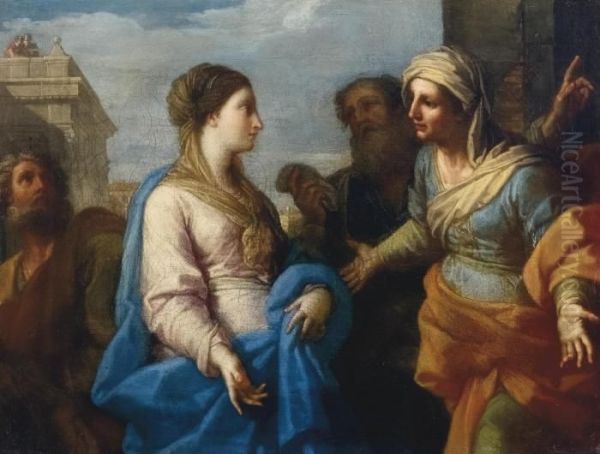 Visitazione Oil Painting by Carlo Maratta or Maratti