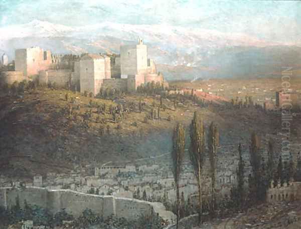 The Alhambra Granada Spain 1901 Oil Painting by John Ferguson Weir