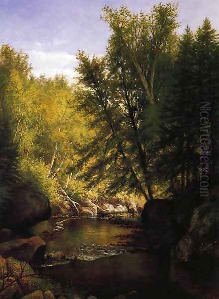 By the Stream Oil Painting by Laura Woodward