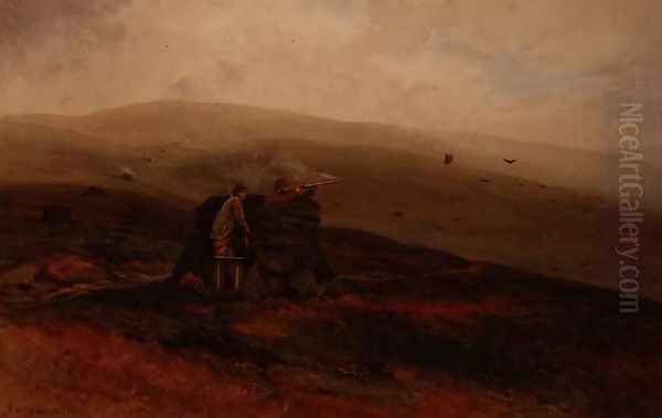 Grouse Shooting, 1891 Oil Painting by Cyril Ward