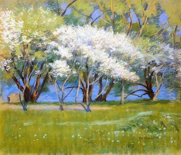 Spring Landscape Oil Painting by Theodore Wendel