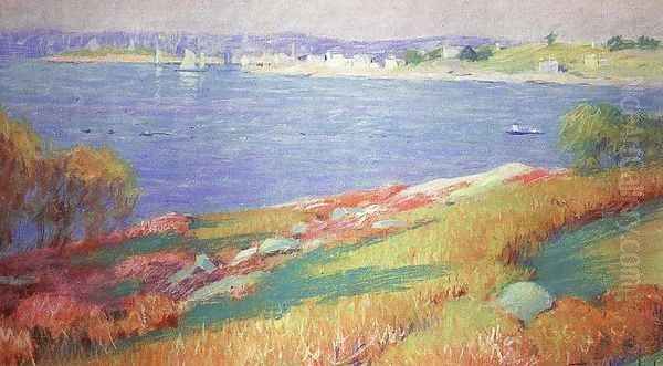 Gloucester Harbor Oil Painting by Theodore Wendel