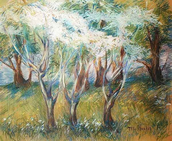 Orchard Giverny Oil Painting by Theodore Wendel