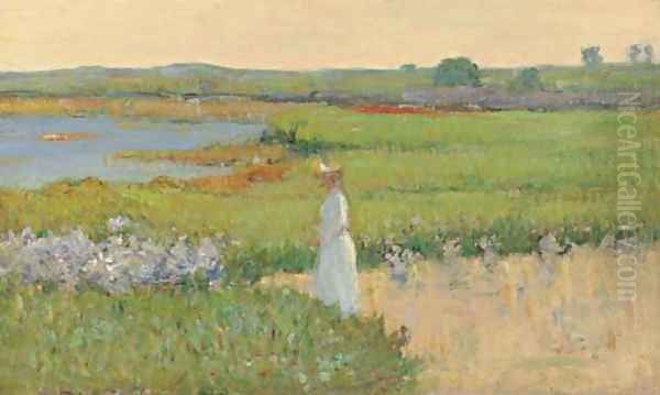 Woman by the Sea, Cape Ann, Massachusetts 2 Oil Painting by Theodore Wendel