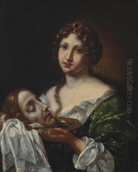 Salome With The Head Of John The Baptist Oil Painting by Onorio Marinari