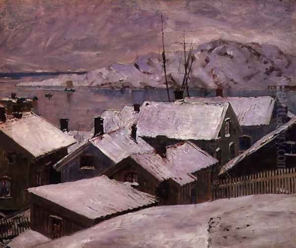 Fiskebackskil in Winter, 1899 Oil Painting by Carl Wilhelm Wilhelmson