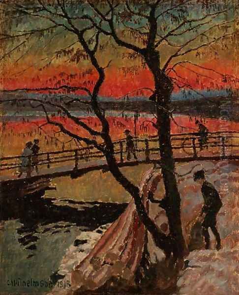 View of Lidingobro Oil Painting by Carl Wilhelm Wilhelmson