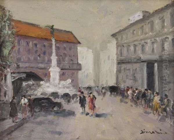 Piazza Dei Martiri Oil Painting by Francesco Marino Di