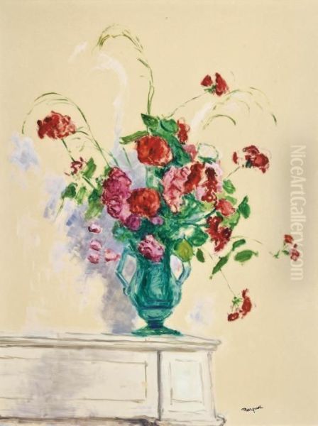 Bouquet Dans Un Vase De Verre, Alger Oil Painting by Albert Marquet