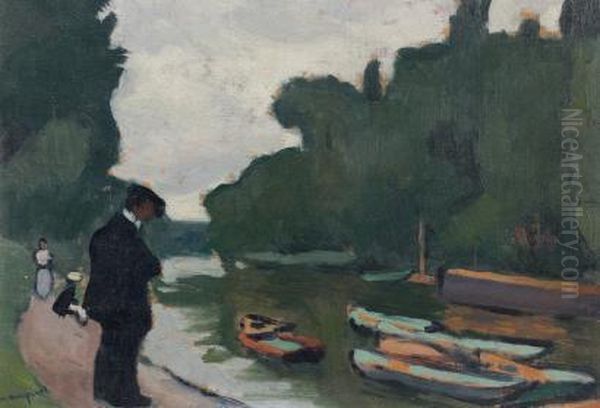 Au Bord De La Seine A Poissy Oil Painting by Albert Marquet