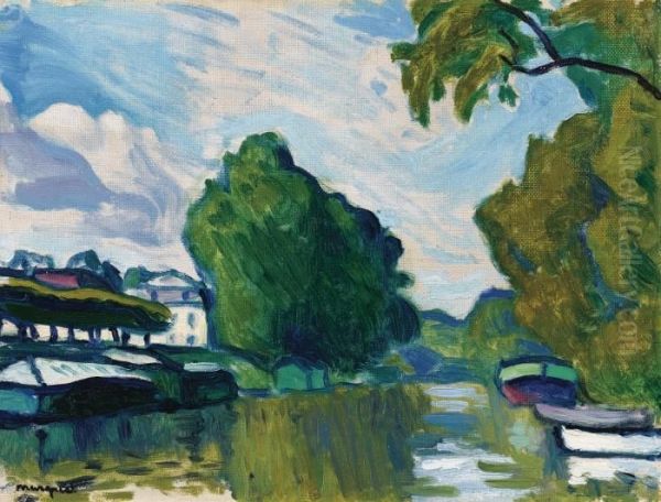 Poissy, Bords De Seine Oil Painting by Albert Marquet