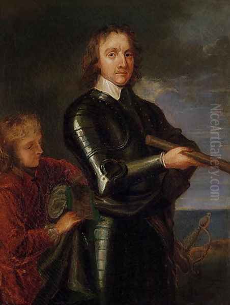 Portrait of Oliver Cromwell (1599-1658) 2 Oil Painting by Robert Walker