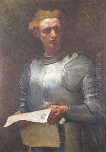 A Gentleman In Armour Oil Painting by Arthur Hardwick Marsh