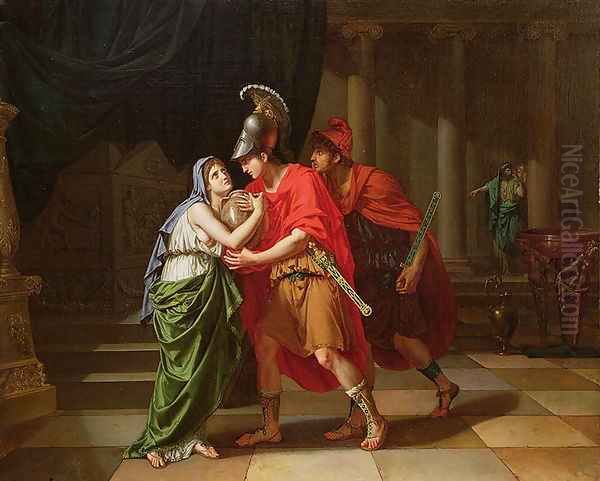 Electra Receiving the Ashes of her Brother, Orestes, 1826-27 Oil Painting by Jean Baptiste Joseph Wicar