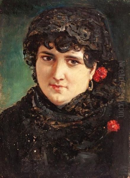 Retrato De Una Joven Oil Painting by Ramon Marti Y Alsina