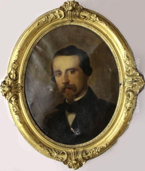 Retrato De J. Borrell Oil Painting by Ramon Marti Y Alsina