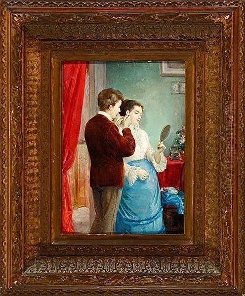 Una Pareja Oil Painting by Ramon Marti Y Alsina