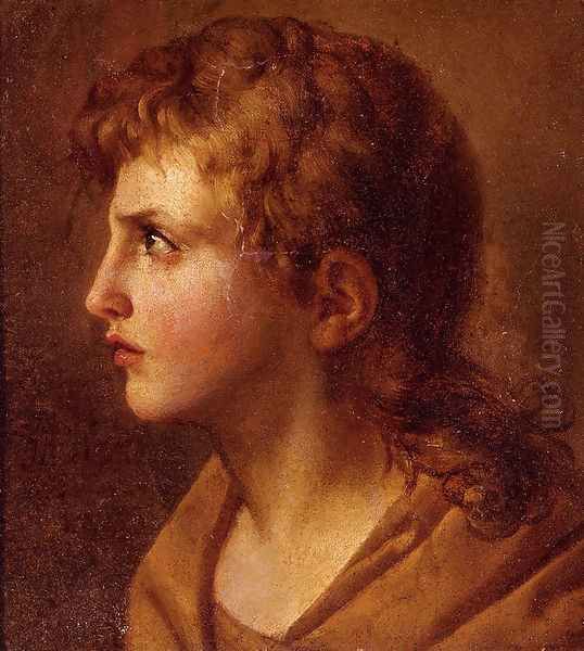 Head Of A Young Man, In Profile Oil Painting by Jean Baptiste Joseph Wicar