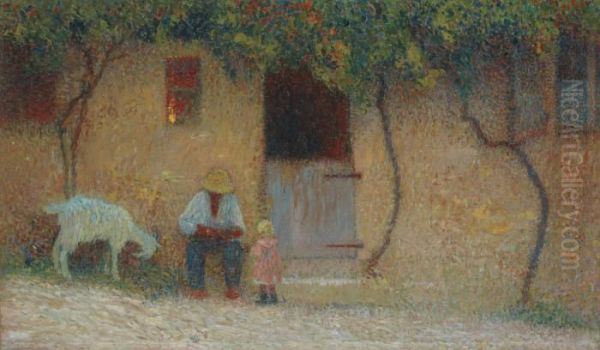 Paysan Devant Sa Maison A Labastide Du Vert by Henri Martin