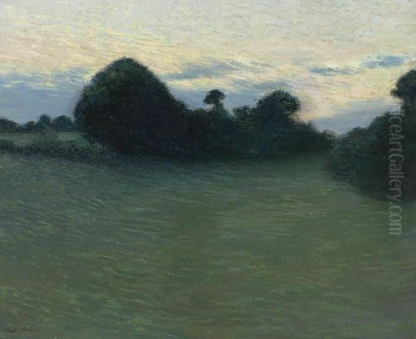 Paysage, Crepuscule Oil Painting by Henri Martin