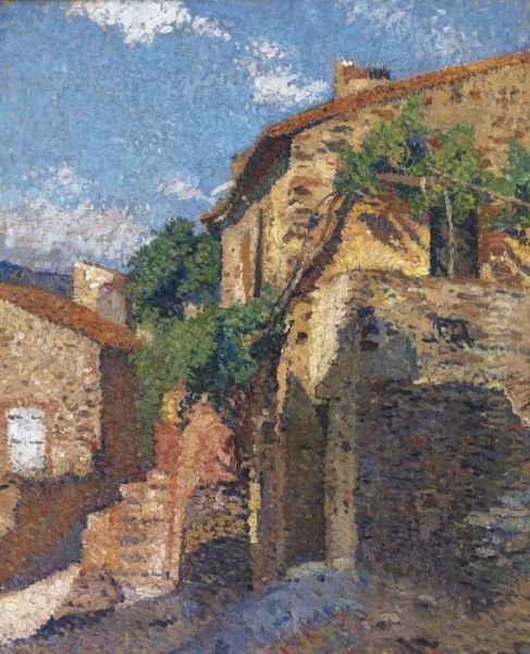 Maisons A Collioure Oil Painting by Henri Martin