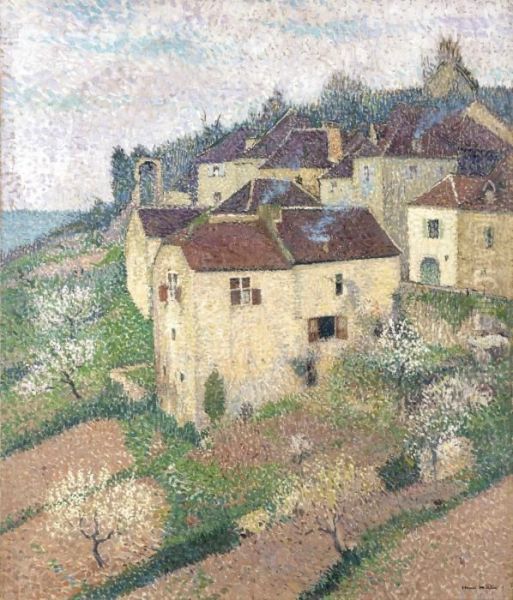 Maisons A Saint-cirq-lapopie Oil Painting by Henri Martin