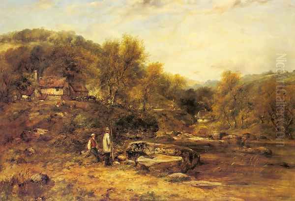 Anglers by a Stream Oil Painting by Frederick William Watts