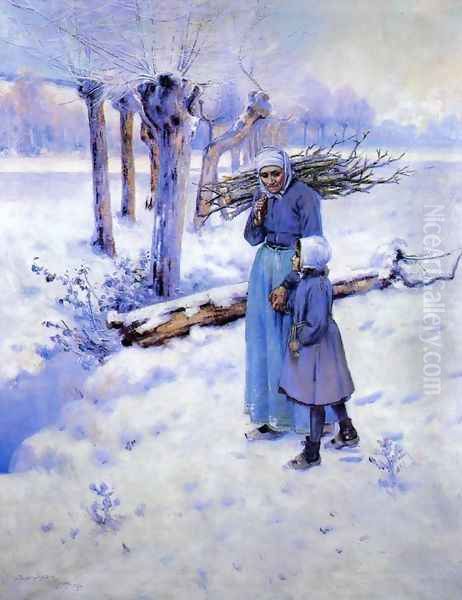 Gathering Firewood Oil Painting by John Dawson Watson