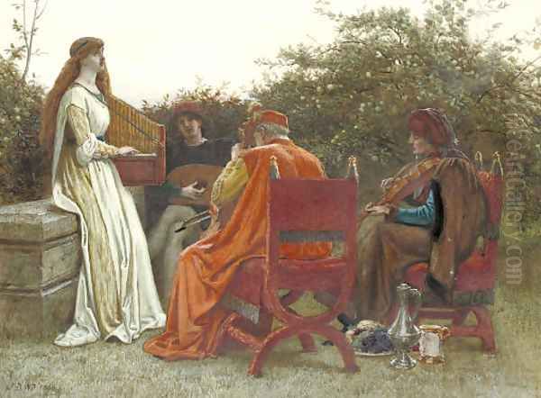 The quartet Oil Painting by John Dawson Watson