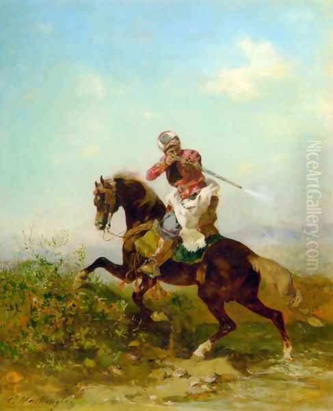 An Arab Warrior Oil Painting by Georges Washington