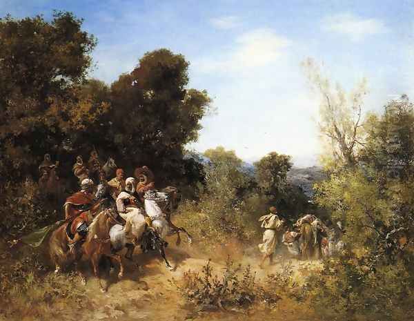 Arab Horsemen Oil Painting by Georges Washington