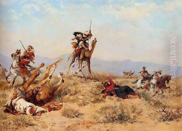 The Skirmish Oil Painting by Georges Washington