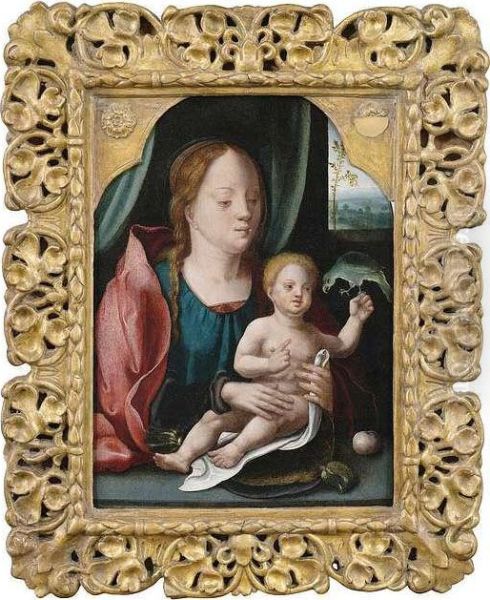 Madonna Mit Dem Christusknaben Oil Painting by Italian Unknown Master